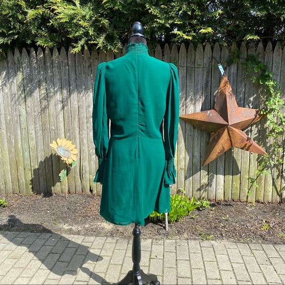 Reformation Long Sleeve Green Mini Dress NWT - Picture 11 of 15